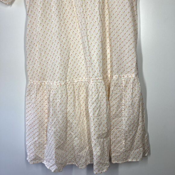 Closed Bull Bell Polka Dot Dress Strawberry Pink 3/4 Sleeveless Cinched Waist - Picture 5 of 17